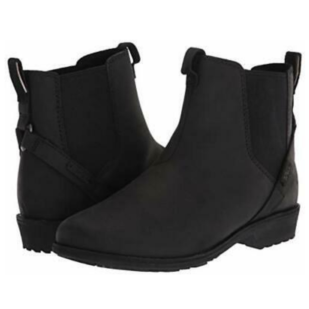 Teva Ellery Black Pull On Waterproof Ankle Boots Size 7.5